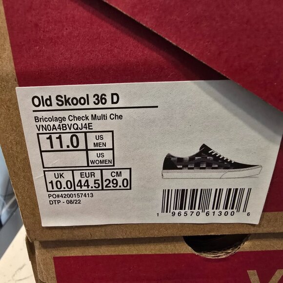 Vans Men Old Skool 36 DX Briocolage Checkerboard VN0A4BVQJ4E RARE MENS SKATE 11 - Picture 10 of 13